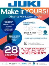 JUKI Make it Yours – otwarte warsztaty szycia w sobotę w Warszawie