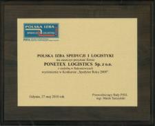 Ponetex Logistics wyróżnionym spedytorem roku 2009