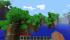 Zbudowany z klocków świat Minecraft: drzewa porastające klif