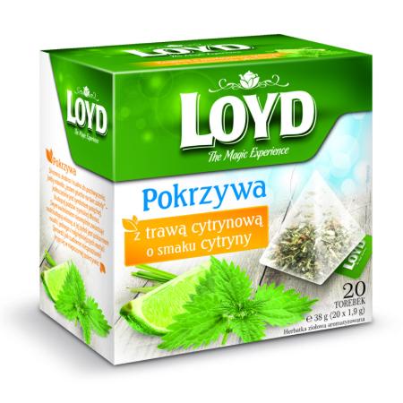 herbatka ziołowa LOYD z pokrzywy z trawą cytrynową o smaku cytryny
