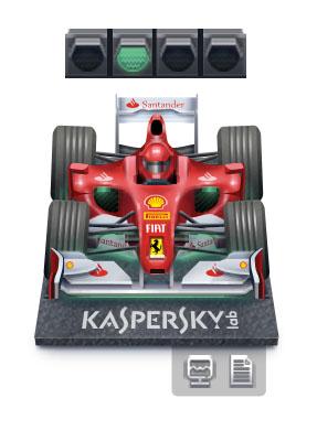 Specjalny gadżet pulpitu wchodzący w skład Kaspersky Internet Security Special Ferrari Edition