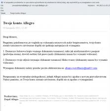 Kolejna fala spamu kierowana do użytkowników Allegro