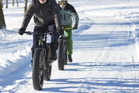 rowery,zima,śnieg