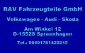 logo: RAV Fahrzeugteile GmbH- Zajmujemy się sprzedażą części używanych, oryginalnych