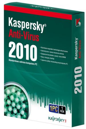 Pudełko programu Kaspersky Anti-Virus 2010