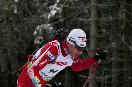 Tomasz Sikora podczas zawodów w Oberhofie, fot. W. Kasperczyk