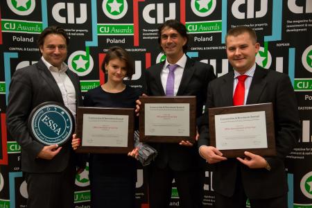 4 nagrody na Gali CIJ Awards odebrali przedstawiciele Ghelamco Poland (od lewej): Jeroen van der Too