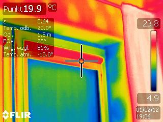 Zdjęcie części okna z badania termowizyjnego