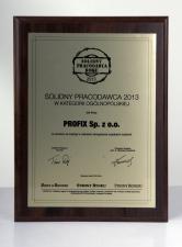 Profix uhonorowany tytułem Solidnego Pracodawcy Roku 2013