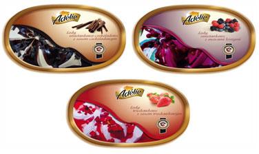 Lody Premium: śmietankowo - czekoladowe, truskawkowe, śmietankowe