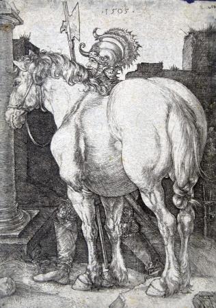 Albrecht Dürer, Wielki koń, 1505, miedzioryt, wł. Muzeum Śląskie