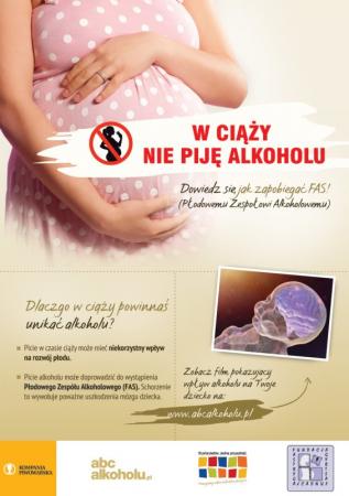 Ulotka "W ciąży nie piję alkoholu"