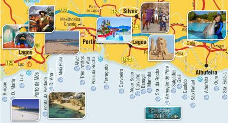 Mapa rodzinnych atrakcji w Algarve - fot. Turismo de Portugal