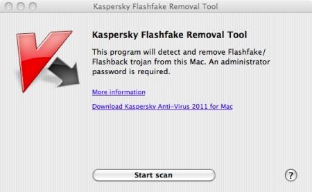 Okno bezpłatnej aplikacji Kaspersky Flashfake Removal Tool