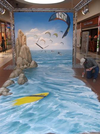 Kitesurfing - Street Art 3D