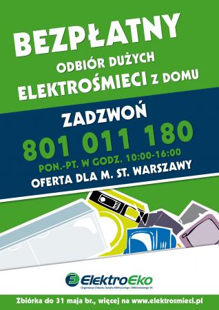 BEzpłatna zbiórka dużych elektrośmieci w Warszawie