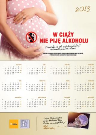 Kalendarz kampanii "W ciąży nie piję alkoholu"