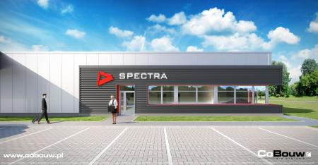Wizualizacja nowej fabryki Spectra Lighting w Załuskach.