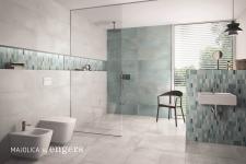 Harmonijne barwy i subtelna mozaika – sposób na designerską łazienkę!