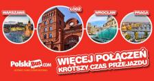 PolskiBus.com rozbudowuje siatkę połączeń linii P4 Warszawa-Łódź-Wrocław-Praga i skraca czas połącze