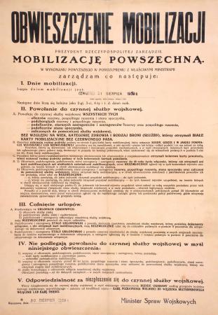 Obwieszczenie o moblilizacji, 30 sierpień 1939 roku