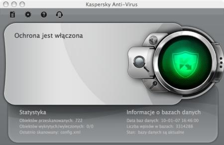 Kaspersky Anti-Virus for Mac - wygląd aplikacji