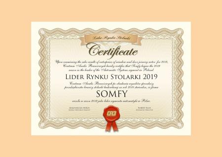 Certyfikat Somfy