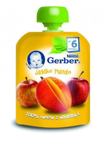 Owocowe desery w tubkach Gerber: jabłko, mango