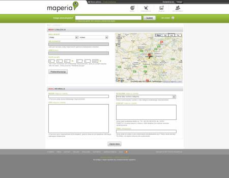 Formularz dodawania lokalizacji na www.maperia.pl