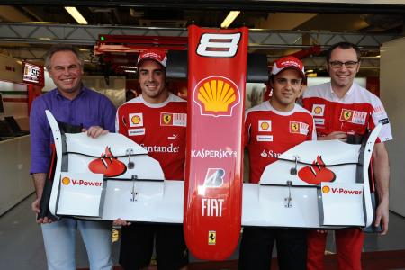 Od lewej: Jewgienij Kasperski, Fernando Alonso, Felipe Massa oraz Stefano Domenicali