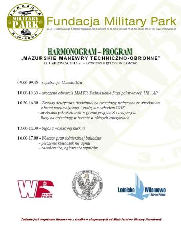 Mazurskie Manewry Techniczno - Obronne Harmonogram Imprezy