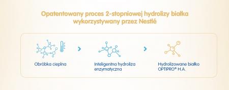 Schemat procesu hydrolizy białka