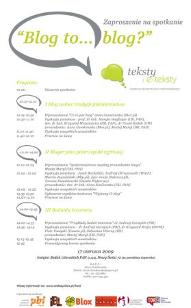 Konferencja Blog to… blog?