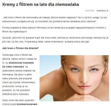 Sosrodzice.pl recenzuje kremy z filtrem dla dzieci