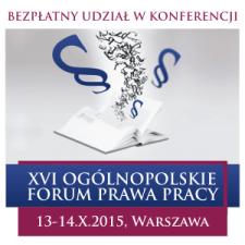 XVI Ogólnopolskie Forum Prawa Pracy