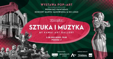 Plakat promujący wydarzenie "Sztuka i Muzyka" w Hali Koszyki