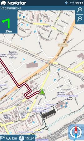 Navatar GPS dla Androida: ekran nawigacji