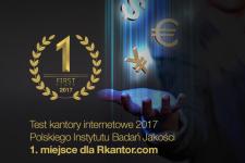 1 miejsce dla Rkantor.com w teście kantorów internetowych