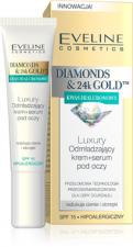 Luxury Odmładzający krem+ serum pod oczy SPF 15 Kwas Hialuronowy DIAMONDS & 24k GOLDTM Eveline Cosme