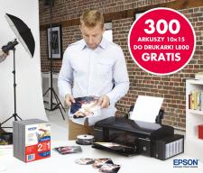 300 arkuszy papieru Epson Glossy Photo Paper 225g/m² gratis  przy zakupie drukarki Epson L800