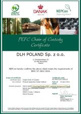 Produkty firmy DLH Poland posiadają certyfikat PEFC