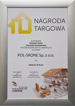 Nagroda targowa dla firmy  POL-SKONE Fot. POL-SKONE