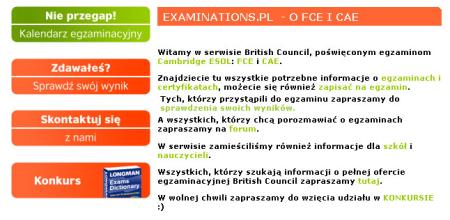 Examinations.pl