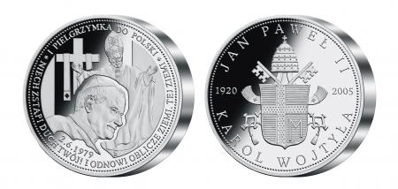 Pierwszy w historii medal pamiątkowy z 1kg czystego srebra w hołdzie dla Jana Pawła II