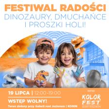Festiwal Radości w Galerii nad Jeziorem – dinozaury, dmuchańce i proszki holi