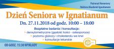 27 listopada - bezpłatne badania i wykłady dla seniorów  w Akademii Ignatianum w Krakowie